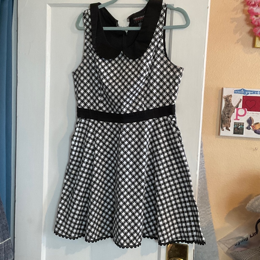 Hot Topic Black and White Orphan Black Revolver Check Dress Size XL